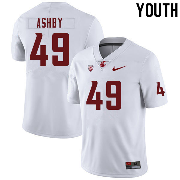 Youth #49 Moon Ashby Washington Cougars College Football Jerseys Sale-White